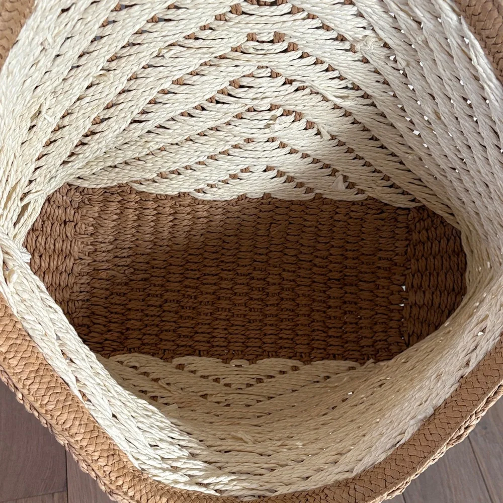 Neutral Woven Chevron Tote